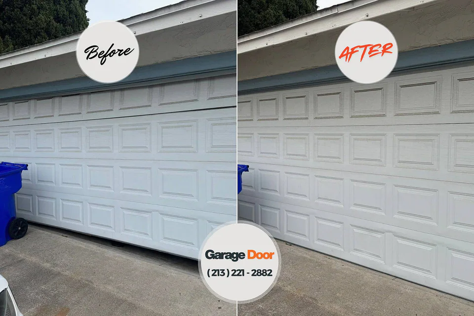 Before and after: garage door repair Greenfield, MO